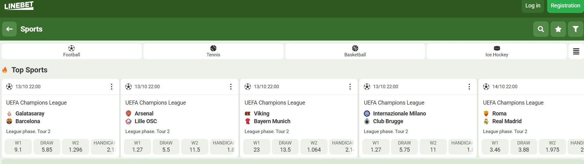 Linebet sports betting odds board في تونس