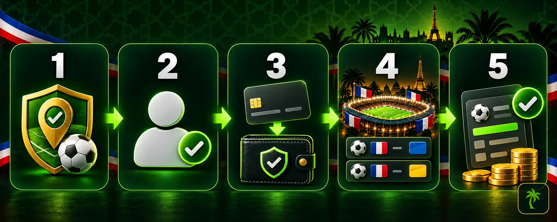 خمس خطوات للمراهنة على الدوري الفرنسي في تونس: التحقق من الوصول، توثيق الحساب، الإيداع، اختيار المباراة وتأكيد القسيمة